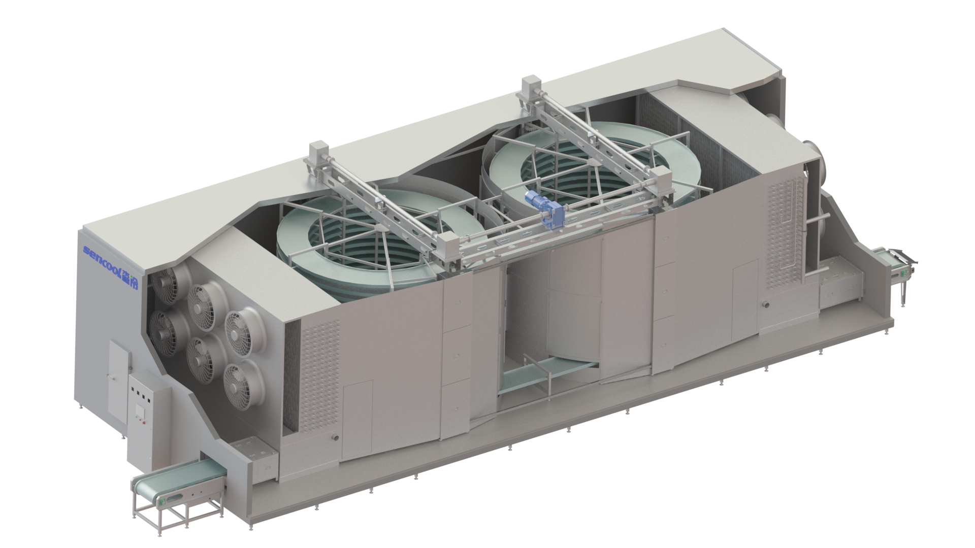 滑軌側驅雙螺旋速凍機